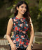 Waistless Printed Peplum Princess Line Top